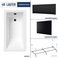 Ванна Lauter Estelle 130х70 21206030 (с каркасом, черным лицевым и торцевым экраном)