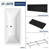 Ванна Lauter Oasis 170 21203070 (с каркасом, черным подголовником, черным лицевым экраном)