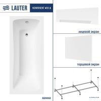 Ванна Lauter Bianca 160х70 21207160 (с каркасом, белым лицевым и торцевым экраном)
