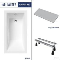 Ванна Lauter Estelle 130х70 21206030 (с ножками и серым подголовником)