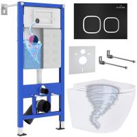 Унитаз подвесной Roxen Antares Tornado в комплекте с инсталляцией StounFix Dual Fresh 6 в 1 968377 (