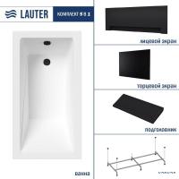 Ванна Lauter Estelle 130х70 21206030 (с каркасом, черным подголовником, черным лицевым и торцевым эк