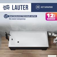 Ванна Lauter Bianca 140 21207140 (с ножками, черным подголовником и черным лиц.экраном)