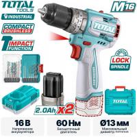 Ударная дрель-шуруповерт Total TOSLI241199 (с 2-мя АКБ, кейс)