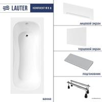 Ванна Lauter Sophia 140 21205140 (с ножками, серым подголовником, белым лицевым и торцевым экраном)