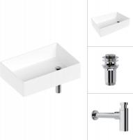 Умывальник Lauter 21518-1 + клапан 21190CH + сифон 21635CH (хром)