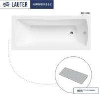 Ванна Lauter Bianca 160х70 21207160 (с серым подголовником)