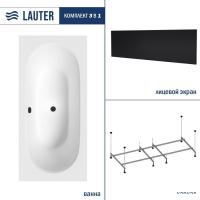 Ванна Lauter Ava 180 21208080 (с каркасом и черным лицевым экраном)