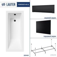 Ванна Lauter Estelle 150 21206050 (с каркасом, лицевым и торцевым экранами черного цвета)