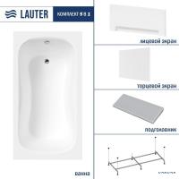 Ванна Lauter Sophia 130 21205130 (с каркасом, серым подголовником, белым лицевым и торцевым экраном)