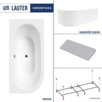 Ванна Lauter Bliss 170 P 21201072P (с каркасом, серым подголовником и белым лицевым экраном)