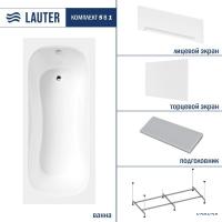 Ванна Lauter Sophia 140 21205140 (с каркасом, серым подголовником, белым лицевым и торцевым экраном)