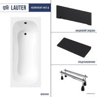 Ванна Lauter Sophia 150х70 21205150 (с ножками, черным подголовником и черным лицевым экраном)
