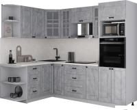 Готовая кухня Интерлиния Мила Деко 1.68x2.4 LV (керамика/керамика/опал светлый)