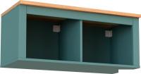 Полка Mio Tesoro Сага навесная 2 секции (темно-бирюзовый/ясень)