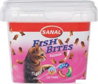Лакомство для кошек Sanal Fish Bites Salmon с лососем 75 г