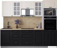 Готовая кухня Интерлиния Мила Деко 2.5 (черный/белый/дуб бунратти)