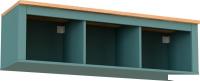 Полка Mio Tesoro Сага навесная 3 секции (темно-бирюзовый/ясень)