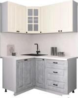 Готовая кухня Интерлиния Мила Деко 1.2x1.5 (керамика/белый/опал светлый)