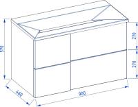 Lauter Тумба под умывальник Nelli 90 (антрацит п/мат/бетон)