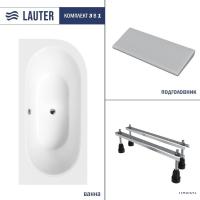 Ванна Lauter Bliss 180х80 L 21201081L (с ножками и серым подголовником)