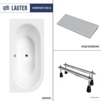Ванна Lauter Bliss 170х75 P 21201072P (с ножками и серым подголовником)