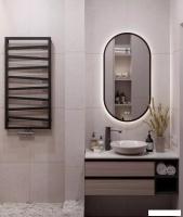 Зеркало с подсветкой  eMZe 50x100 LED.UV.50.100.CHE.AF.4K (черный с УФ-окантовкой и подсветкой)