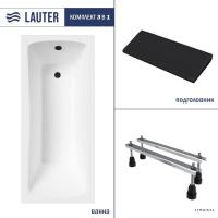 Ванна Lauter Bianca 150 21207150 (с ножками, черным подголовником)