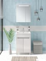 Runo Тумба с умывальником Runo Парма 60 2 двери + Omega 60 (напольная)