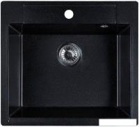 Кухонная мойка Marblan Cubi (оникс, с сифоном)