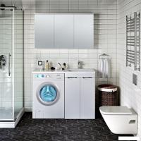 Runo Тумба с умывальником Runo Лира 60 + Гамма 120 лайт с левым крылом (напольная, белый)