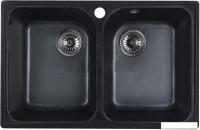 Кухонная мойка Marblan Duas (черный,с сифоном)