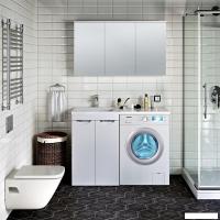 Runo Тумба с умывальником Runo Лира 60 + Гамма 120 лайт с правым крылом (напольная, белый)