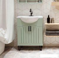 Runo Тумба с умывальником Runo Марсель 65 + Классик 65 (напольная, мята)