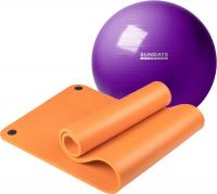 Набор для йоги Sundays Fitness Фитбол IR97402-65 + Коврик 1.5см IR97506 (фиолетовый, оранжевый)