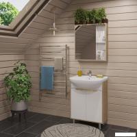 Runo Тумба с умывальником Runo Эко 50 + Уют 50 (напольная, белый/лиственница)