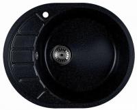 Кухонная мойка Marblan Ovata R (черный,с сифоном)