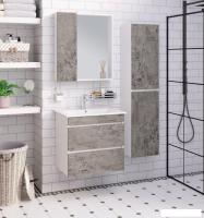 Runo Тумба с умывальником Runo Манхэттен 65 + Оскар 65 (подвесная, серый бетон)