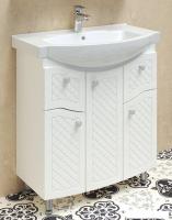 Runo Тумба с умывальником Runo Милано 75 + Элеганс 75 (напольная, белый)