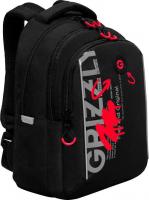 Школьный рюкзак Grizzly RB-452-3f (черный/красный)