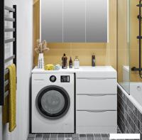 Runo Тумба с умывальником Runo Орион 60 3 ящика + Гамма 120 лайт с левым крылом (напольная, белый)