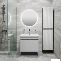 Runo Тумба с умывальником Runo Модена 65 + Оскар 65 (подвесная, железный камень)