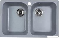 Кухонная мойка Marblan Duas (серебристый,с сифоном)