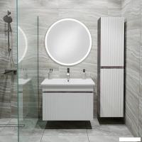 Runo Тумба с умывальником Runo Модена 75 + Оскар 75 (подвесная, железный камень)