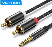 Кабель Vention BCPBF 3.5 Jack - 2x RCA (1 м, черный)