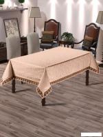 Скатерть DO&CO c гипюром 160x220 8082 (персиковый)