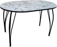 Кухонный стол Arvento Флок 2 раздвижной овал 110-140х70 (мрамор каррара)