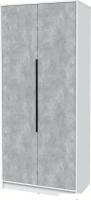 Шкаф распашной Интерлиния Концепт КТ-Ш2 (бетон/белый платинум)