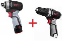 P.I.T. PBM12K-10A+PSD12K-120A/2 (шуруповерт, винтоверт, 2 АКБ)