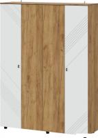Шкаф распашной Mio Tesoro Байкал четырехстворчатый (дуб золотистый/белый матовый)